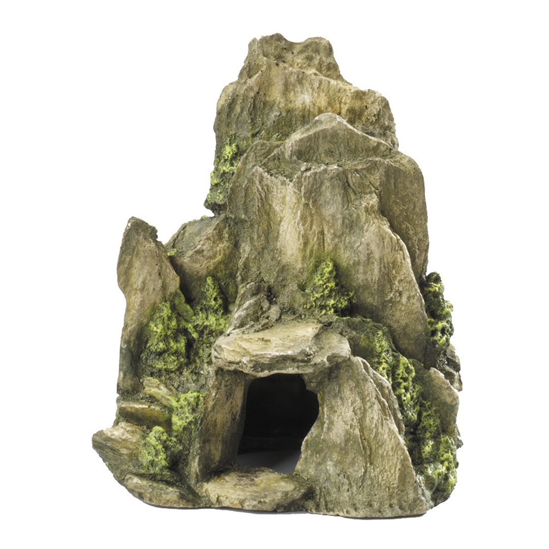 Deco steen met mos 19CM groen