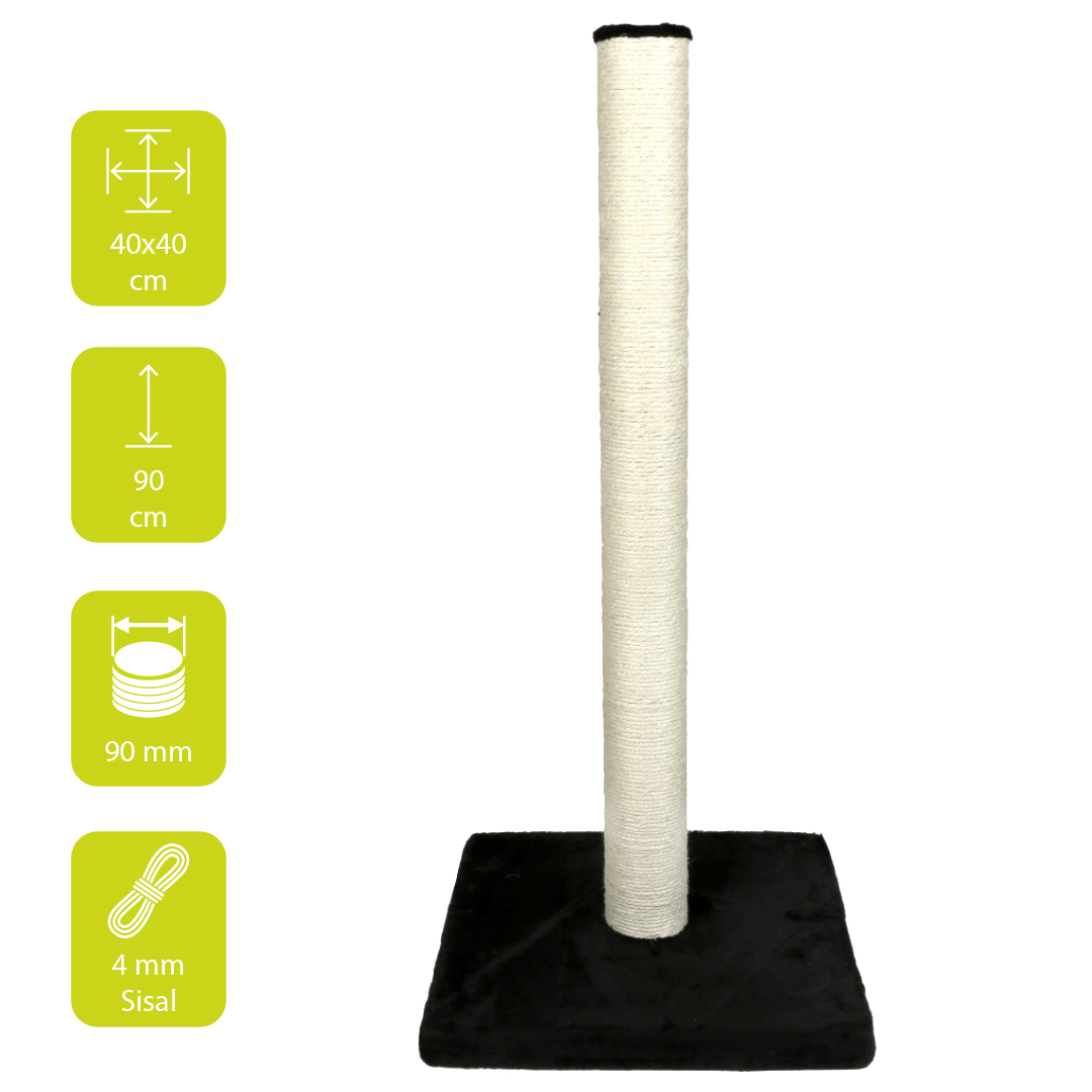 Krabpaal classic high post 40x40x90cm zwart - Afbeelding 2