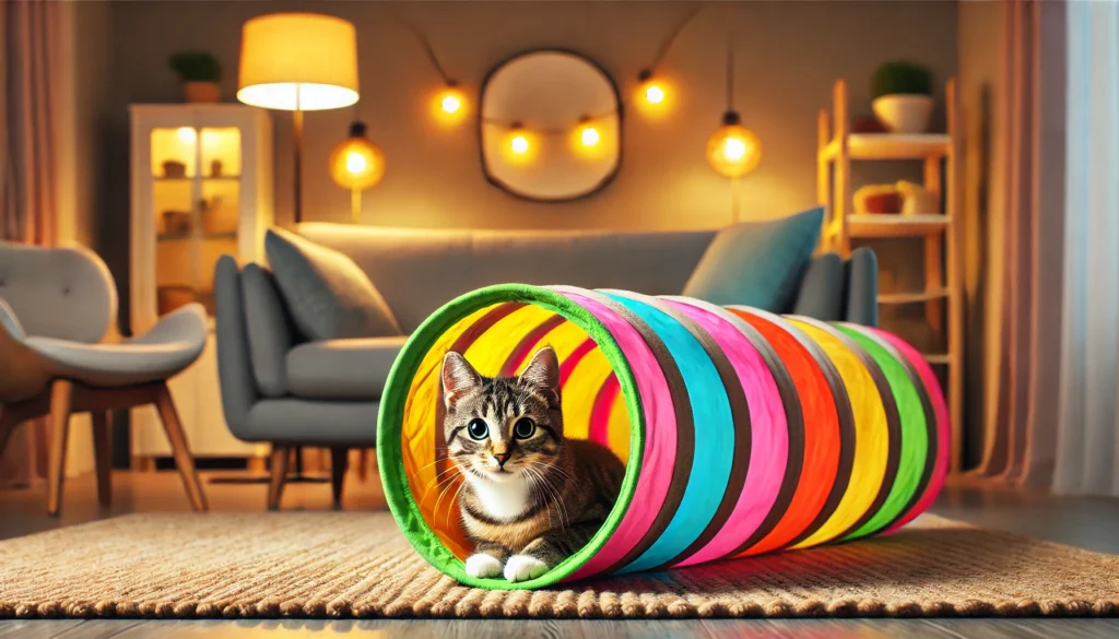 Hoe zorg je ervoor dat een kat een kattentunnel gebruikt?