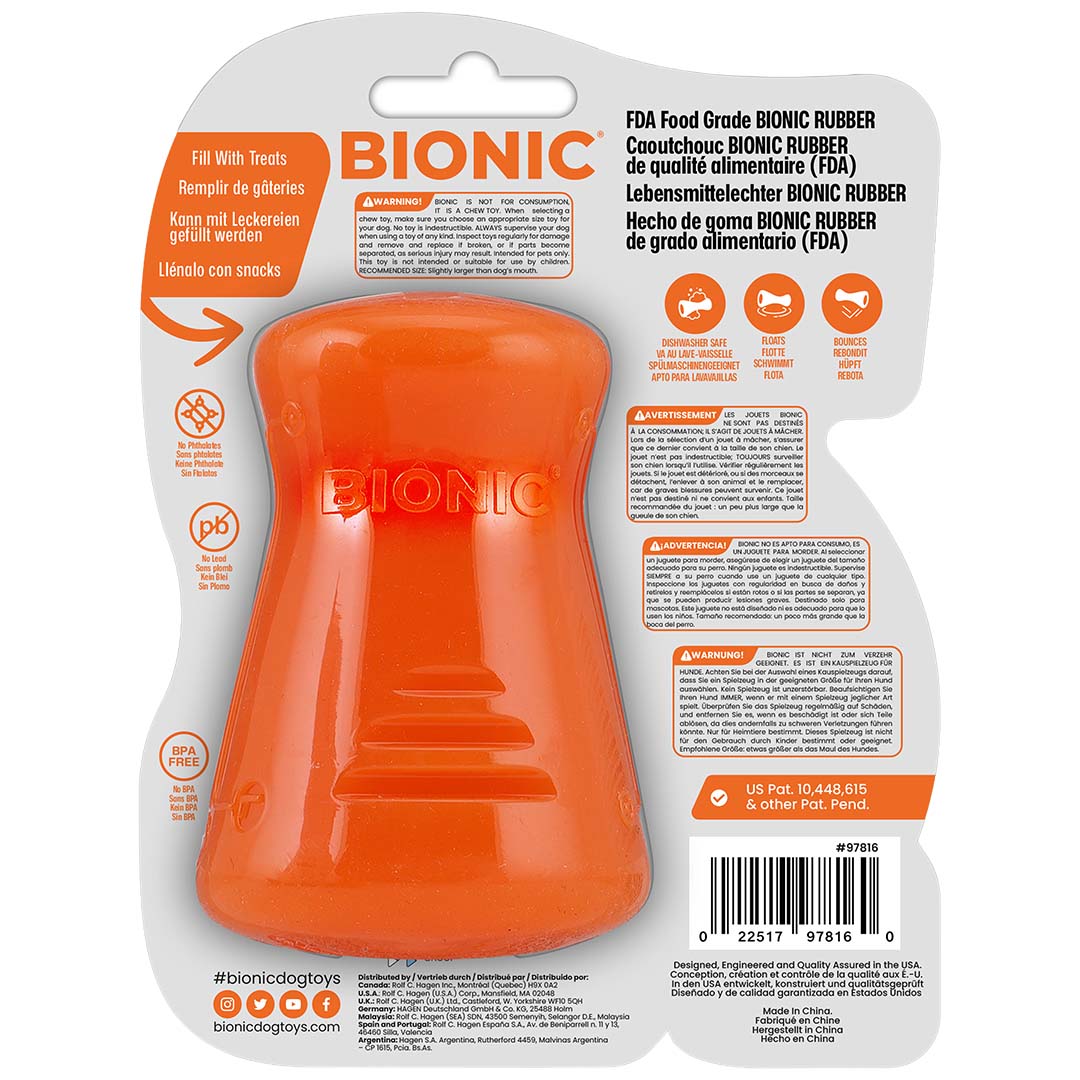 BIONIC voederspeeltje Treat Shaker 7x7x10cm oranje - Afbeelding 3
