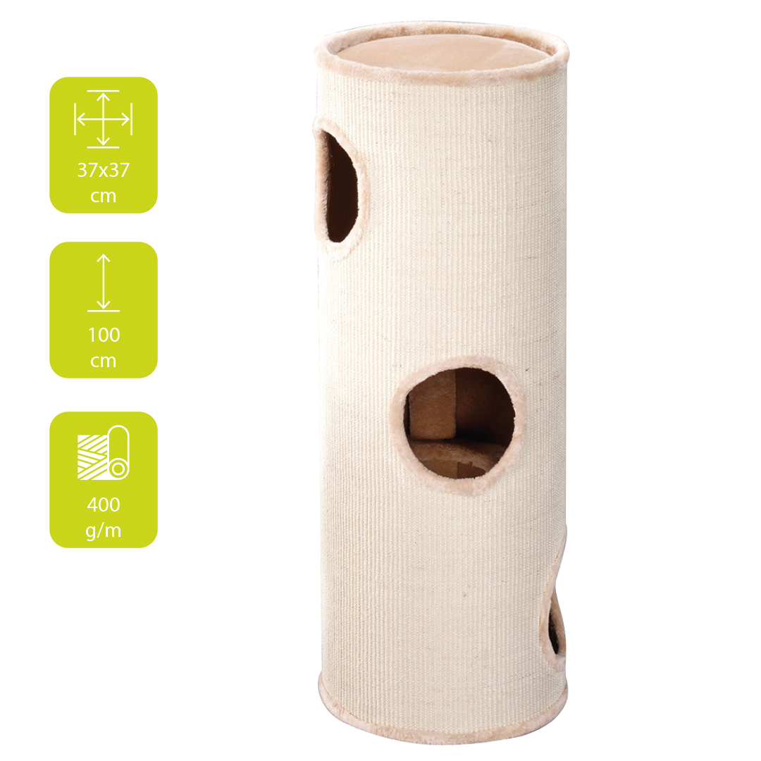 Krabpaal Trend Catdome Everlasttower 3level 37x37x100cm wit - Afbeelding 2