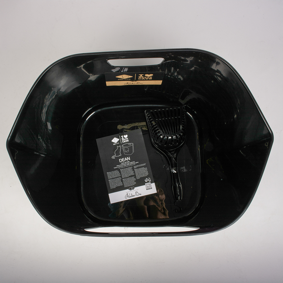 DEAN - Open gerecycleerde kattenbak refill 54,4x43,9x40,5cm zwart - Afbeelding 2