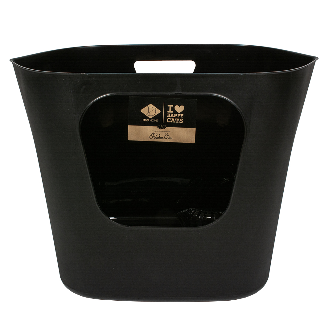 DEAN - Open gerecycleerde kattenbak refill 54,4x43,9x40,5cm zwart - Afbeelding 3
