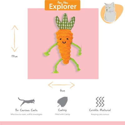 Happy Pet Tabby Patch Wortels Met Catnip 14 cm En 20 cm - Afbeelding 5