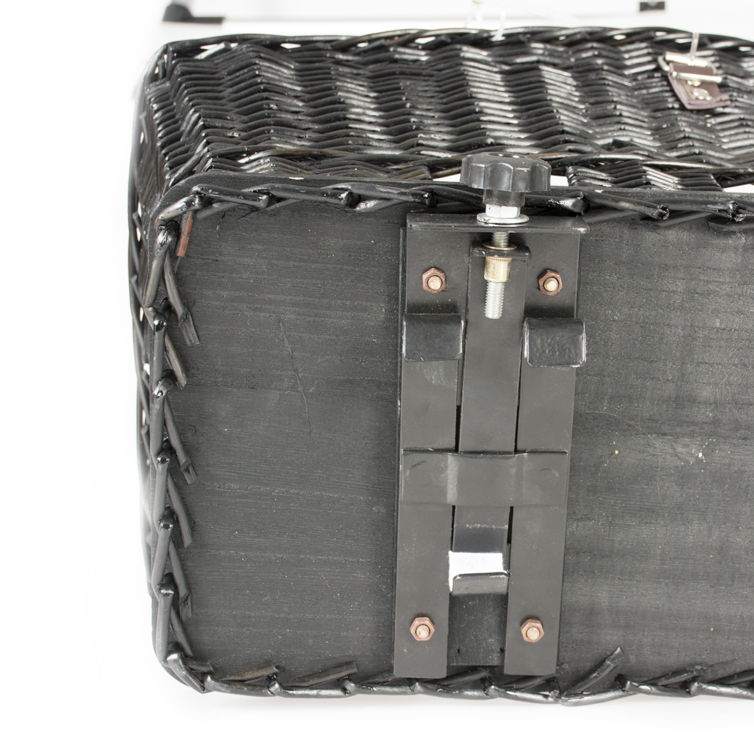 Provence rieten fietsmand bagagedrager & kuss 35x55x49cm - max. 13kg zwart - Afbeelding 3