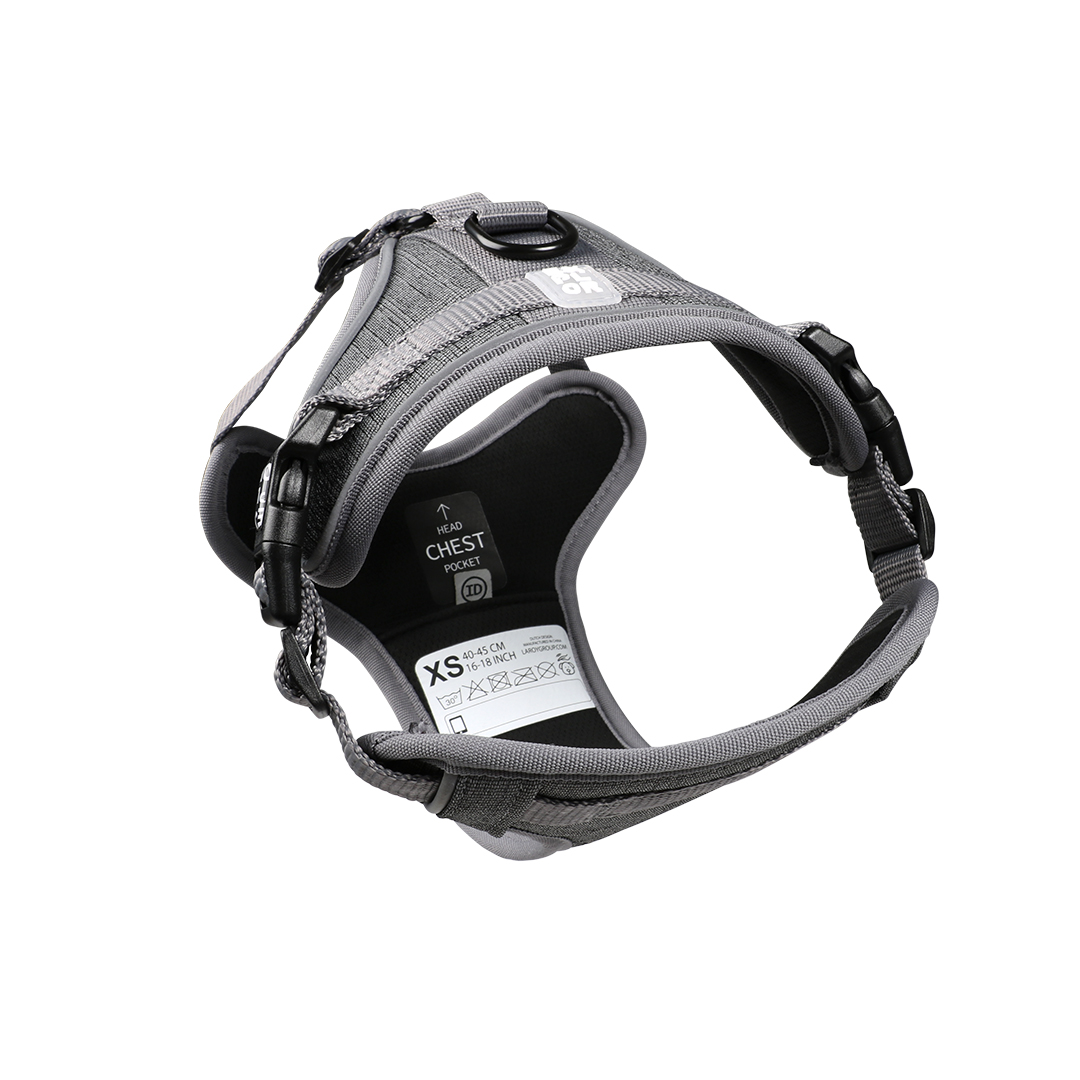 Ultimate Fit No-Pull harnas Safety M - 40-49cm - 49-65cm silver reflective - Afbeelding 4