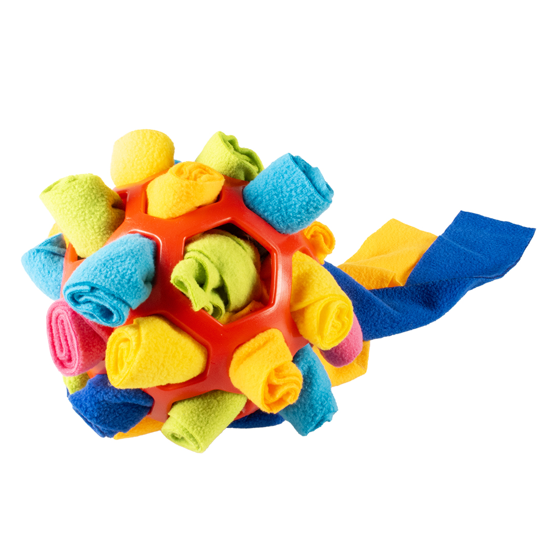 Snuffel en snackbal 14x14x14cm meerkleurig