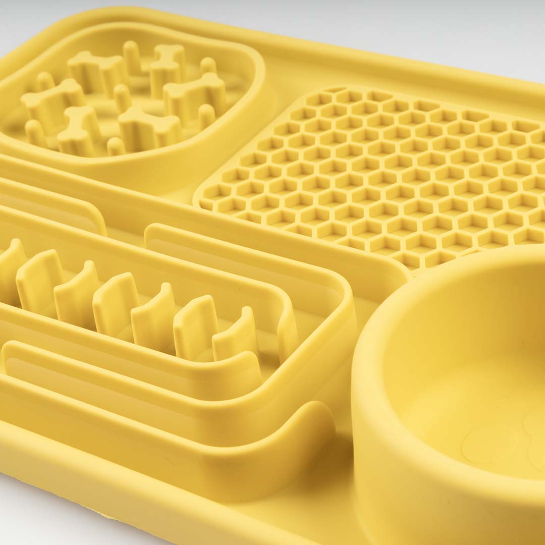 Anti-schrok eetkom 3-in-1 125ml-31x21x4cm geel - Afbeelding 4