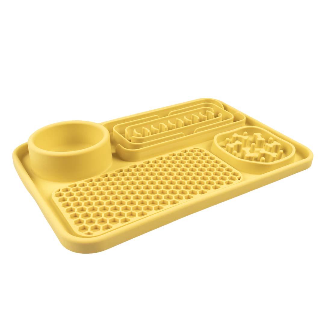 Anti-schrok eetkom 3-in-1 125ml-31x21x4cm geel