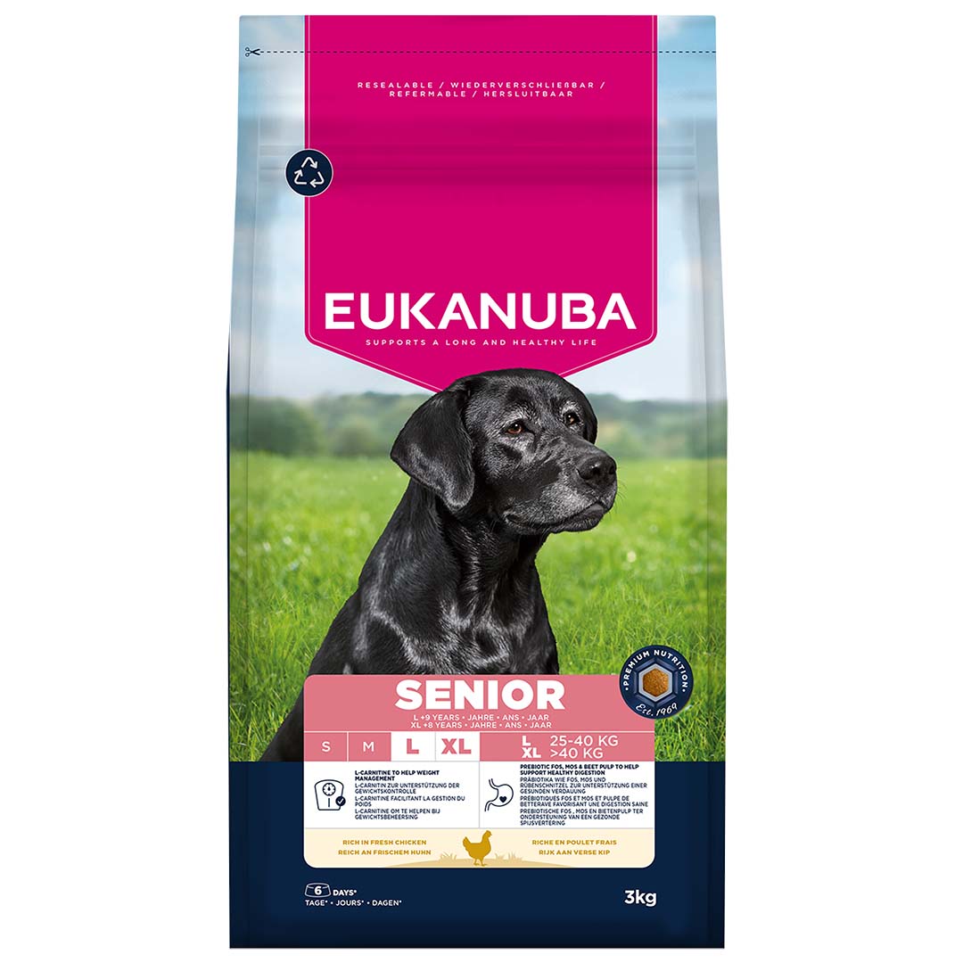 Euk dog senior large breed chicken 3kg - Afbeelding 2