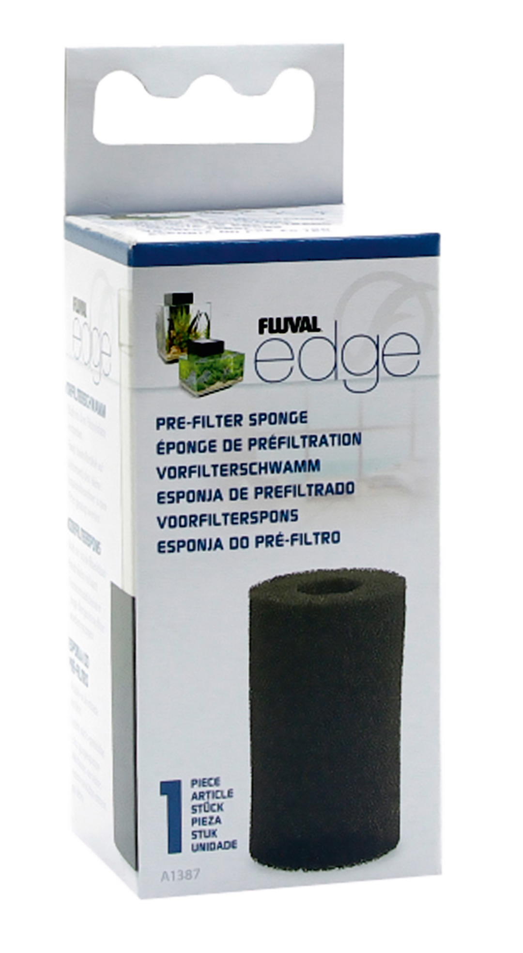 FL edge schuimstof voorfilter 4,5x4,5x11,5cm zwart