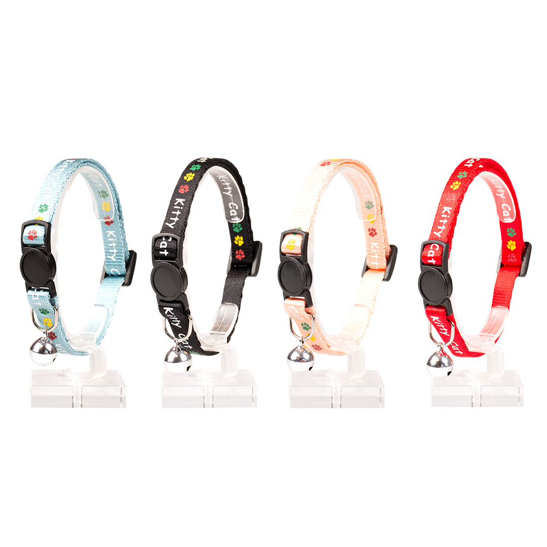 Kattenhalsband kitty cat nylon 20-30cm / 10mm gemengde kleuren