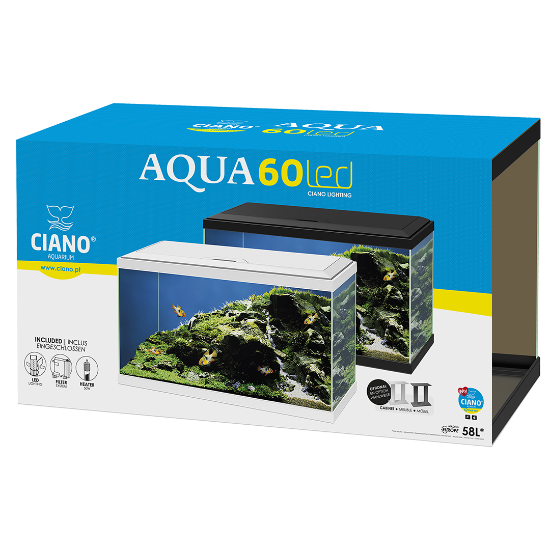 Ciano aquarium aqua 60 led bio cf150 60x30x41cm zwart
