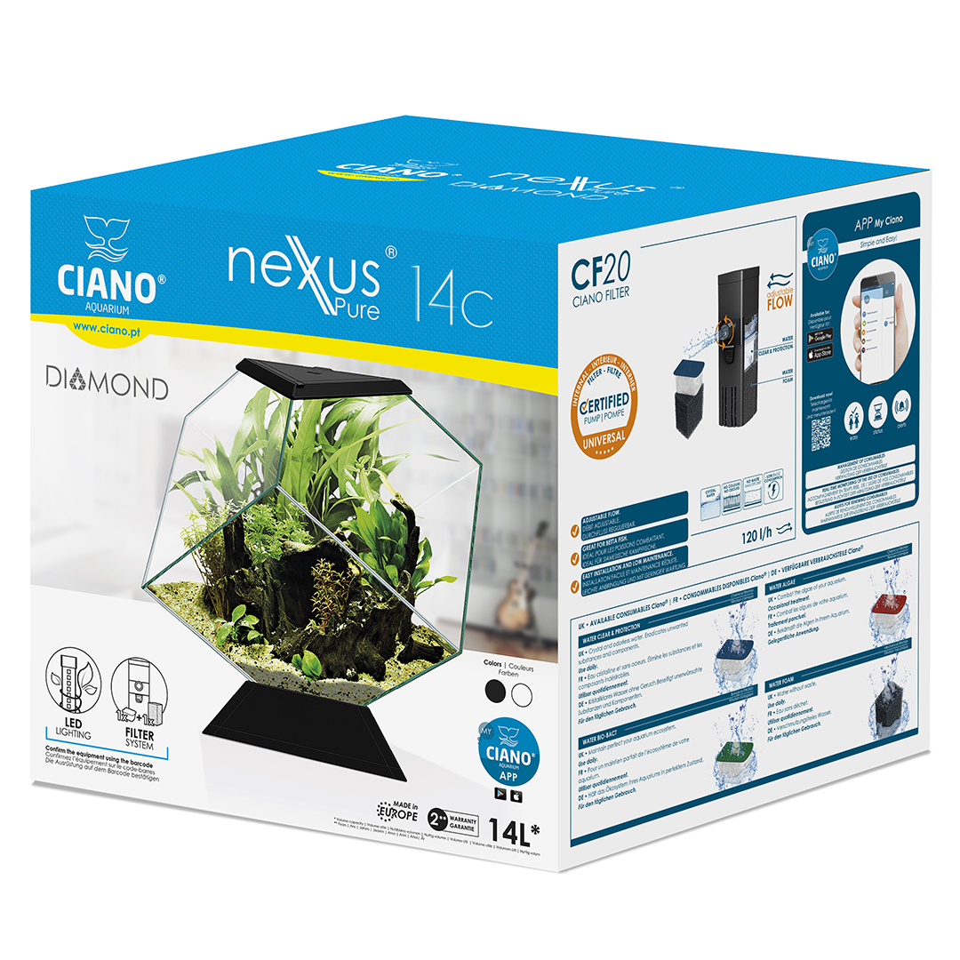 Ciano aquarium nexus 14c 35,4x41,8x36,8cm zwart - Afbeelding 2