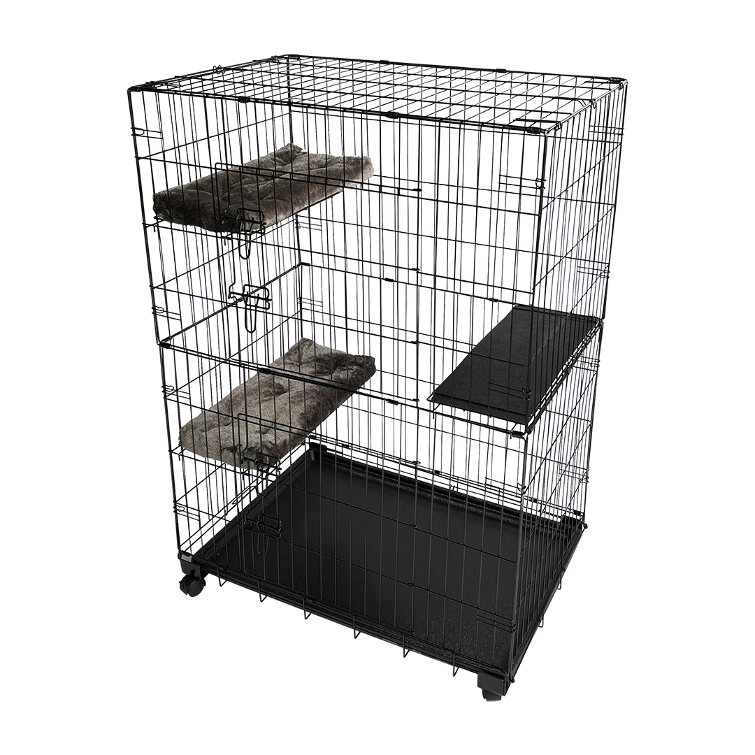 Topline kattenbench 2 deuren M - 91x61x131cm zwart