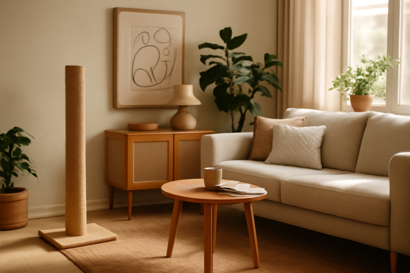 Design sisalpaal in de woonkamer: stijlvolle krabpalen die passen bij je interieur