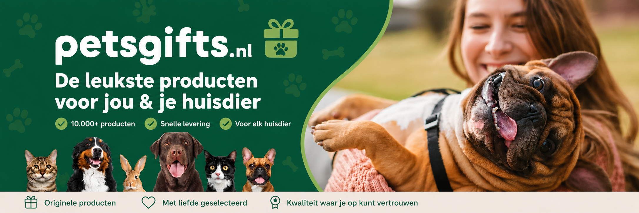 Banner van onze dierenwinkel