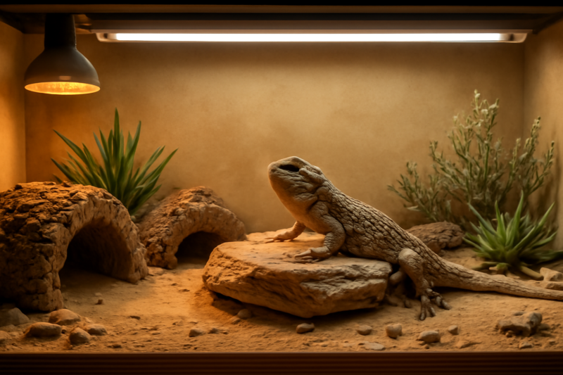 Baardagaam terrarium inrichten: maten, verwarming en decoratie stap voor stap