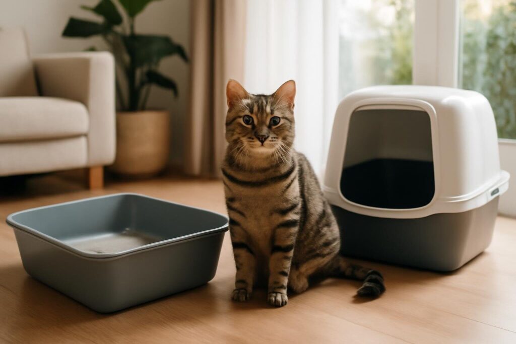 Open of gesloten kattenbak: wat vindt jouw kat prettiger?